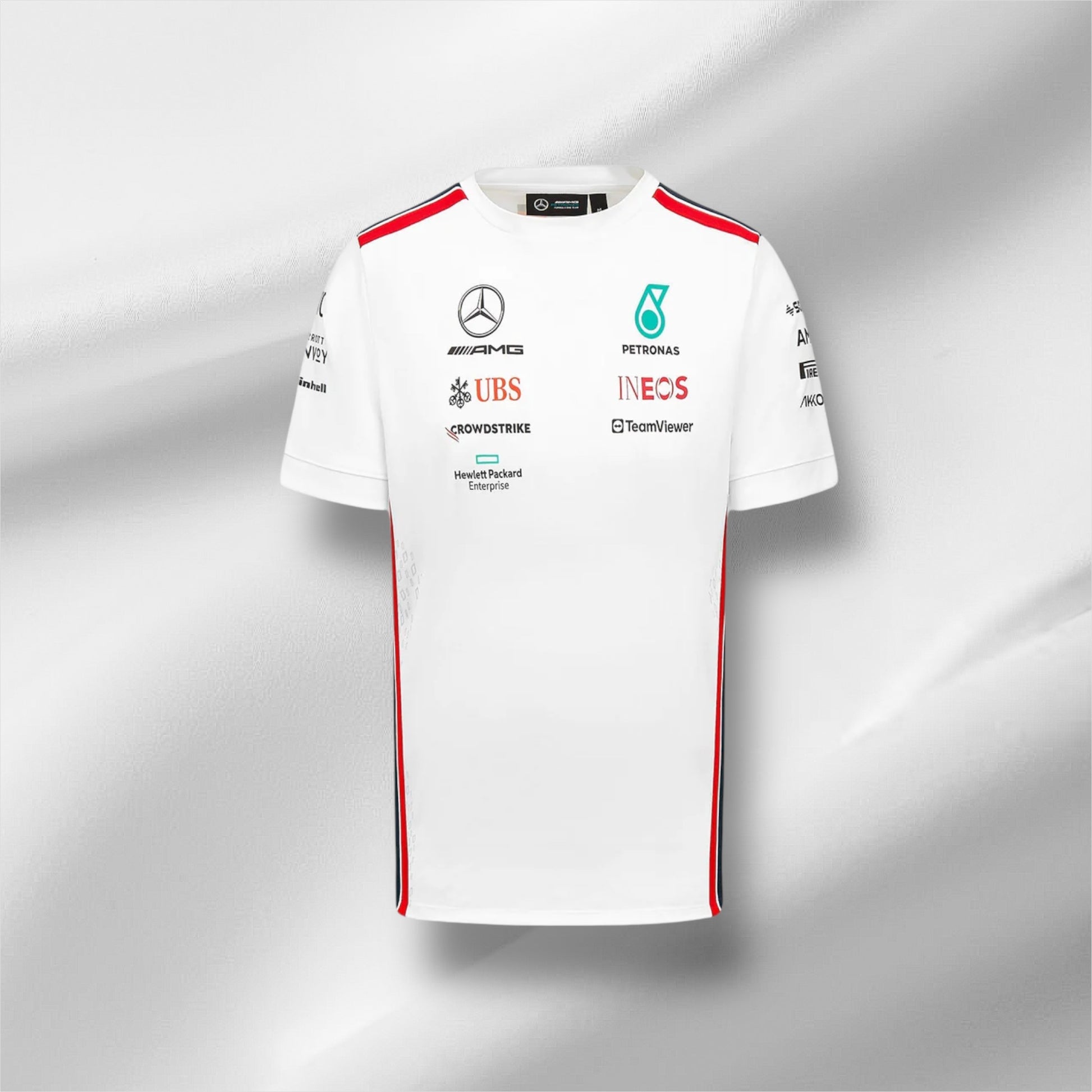 Weißes Mercedes-Team-Shirt 2023