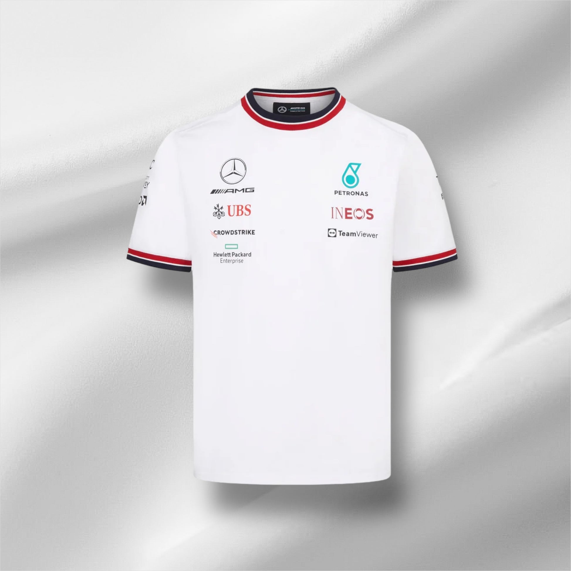 Weißes Mercedes-Team-Trikot 2022