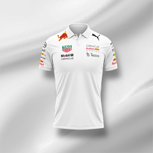 Weißes Redbull Team-Poloshirt 2022