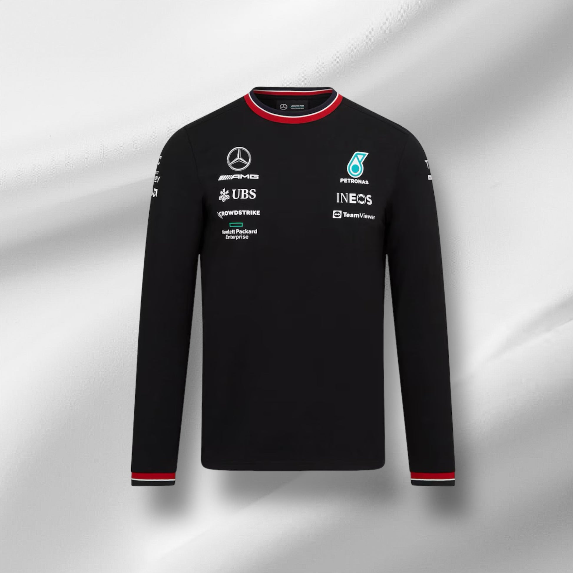 Mercedes Team Schwarzes Langarmshirt 2022