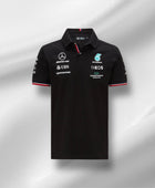 Schwarzes Poloshirt des Mercedes-Teams 2021