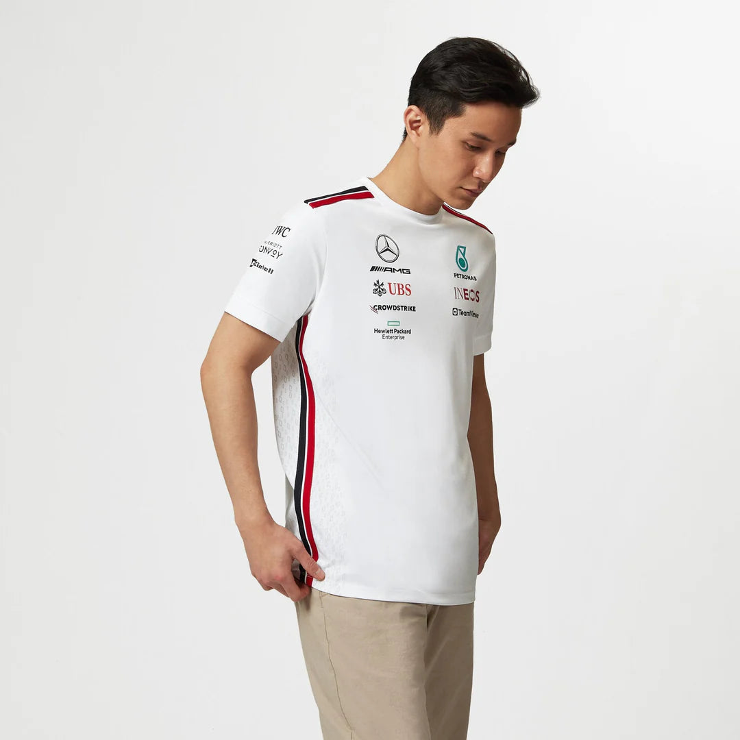 Weißes Mercedes-Team-Shirt 2023