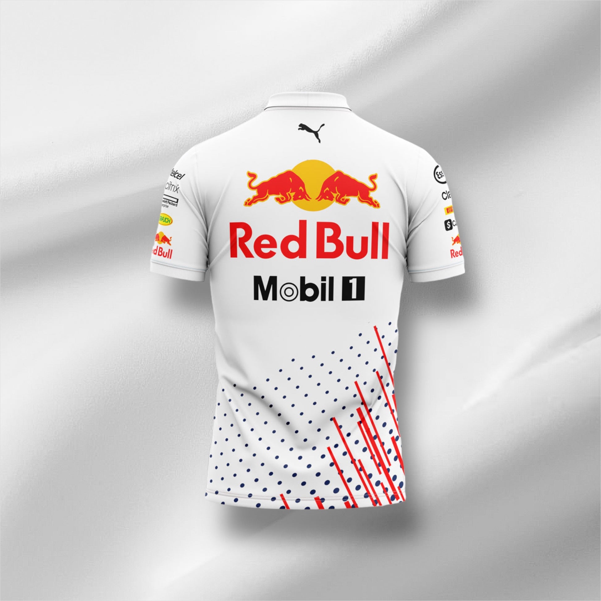 Weißes Redbull Team-Poloshirt 2022