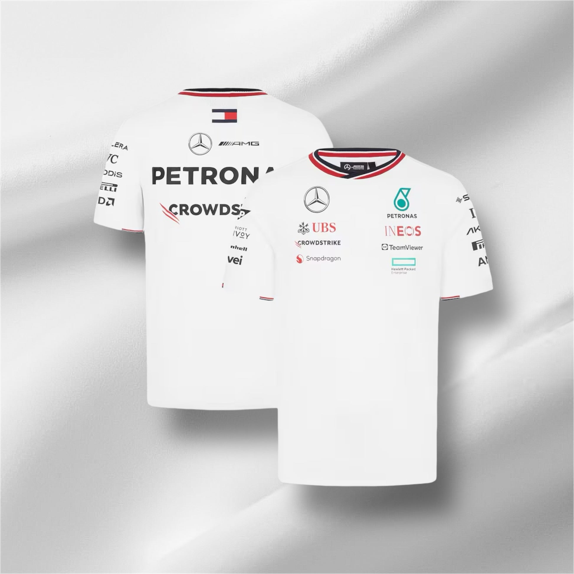 Weißes Mercedes-Team-Shirt 2024