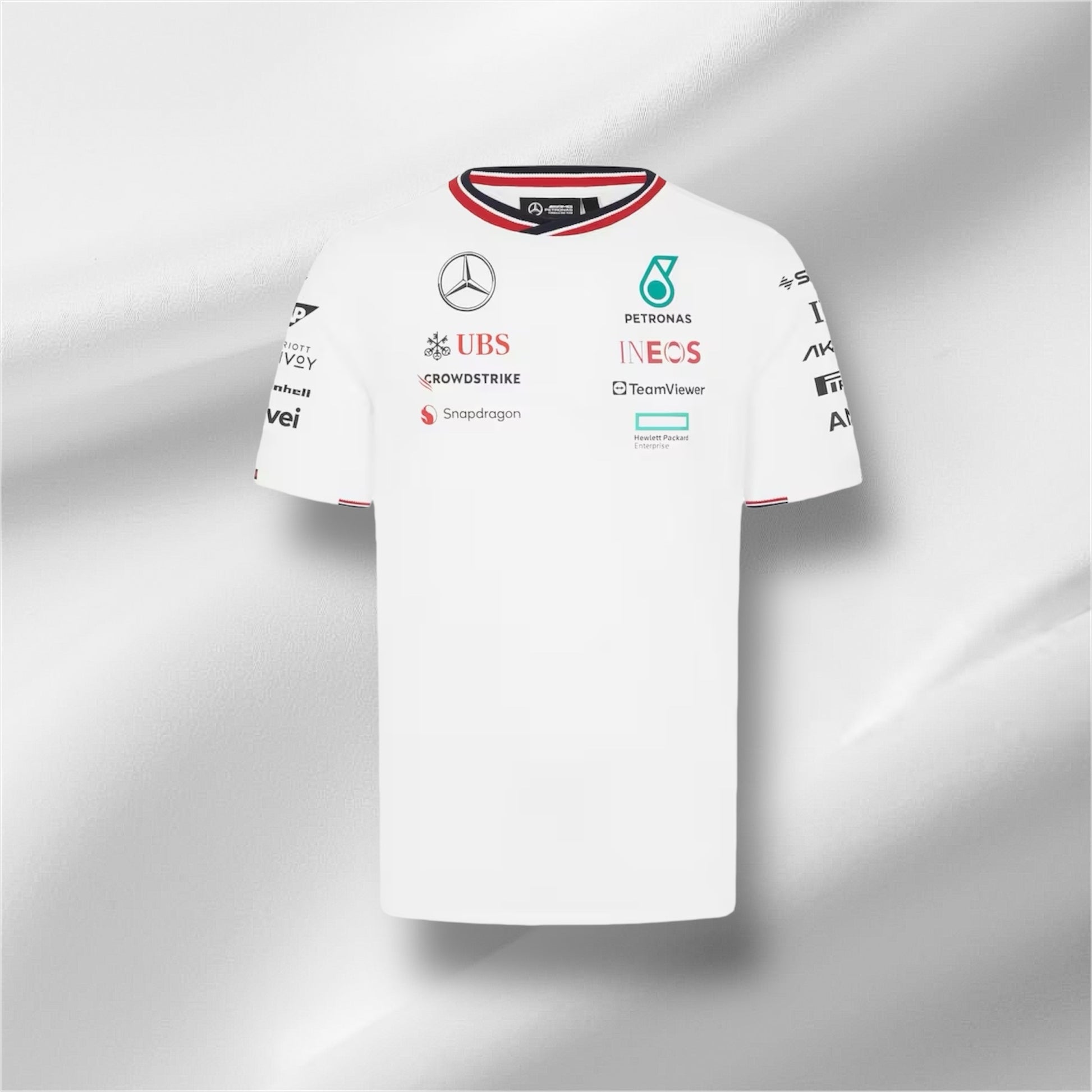 Weißes Mercedes-Team-Shirt 2024