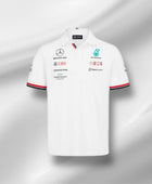 Weißes Poloshirt des Mercedes-Teams 2022