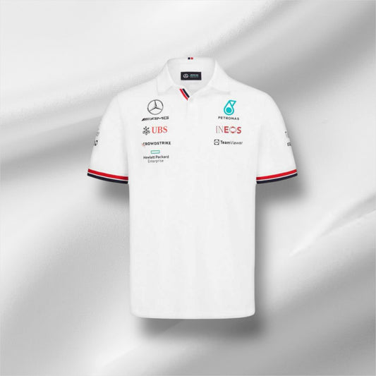 Polo blanc de l'équipe Mercedes 2022