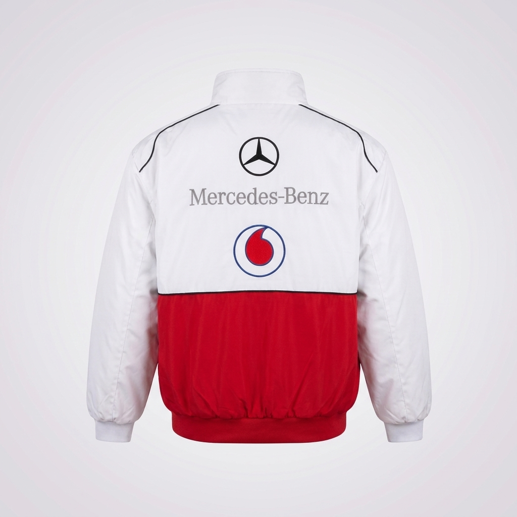 White Mercedes Vintage Racing Jacket V1 - Back