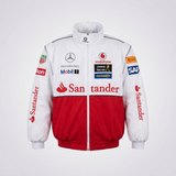 White Mercedes Vintage Racing Jacket V1 - Front